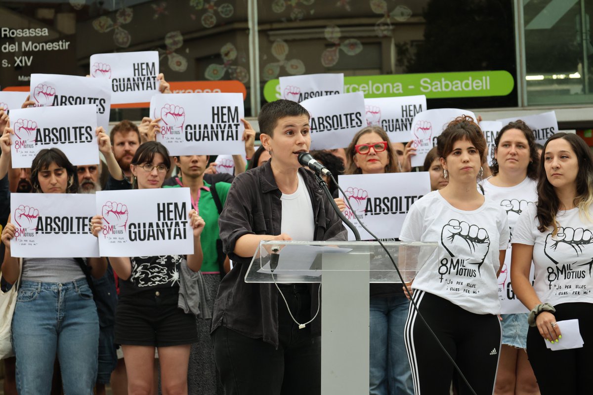 💜Victòria, victòria i victòria!

Celebrem l'absolució de <a href="/8MilMotius/">8 Mil Motius</a> després de molts anys d'un procés judicial injust que mai hauria d'haver començat

Avui la lluita feminista, a Sant Cugat i a la resta dels Països Catalans, segueix amb més força que mai

Enhorabona, companyes!