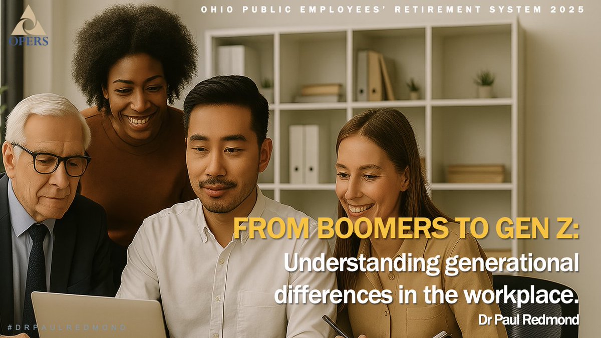 drpaulredmond's tweet image. Just delivered a keynote to @OhioPERS in Cleveland on the multigenerational workplace and the future of work. Key takeaway: Age diversity is a superpower—if you know how to harness it.