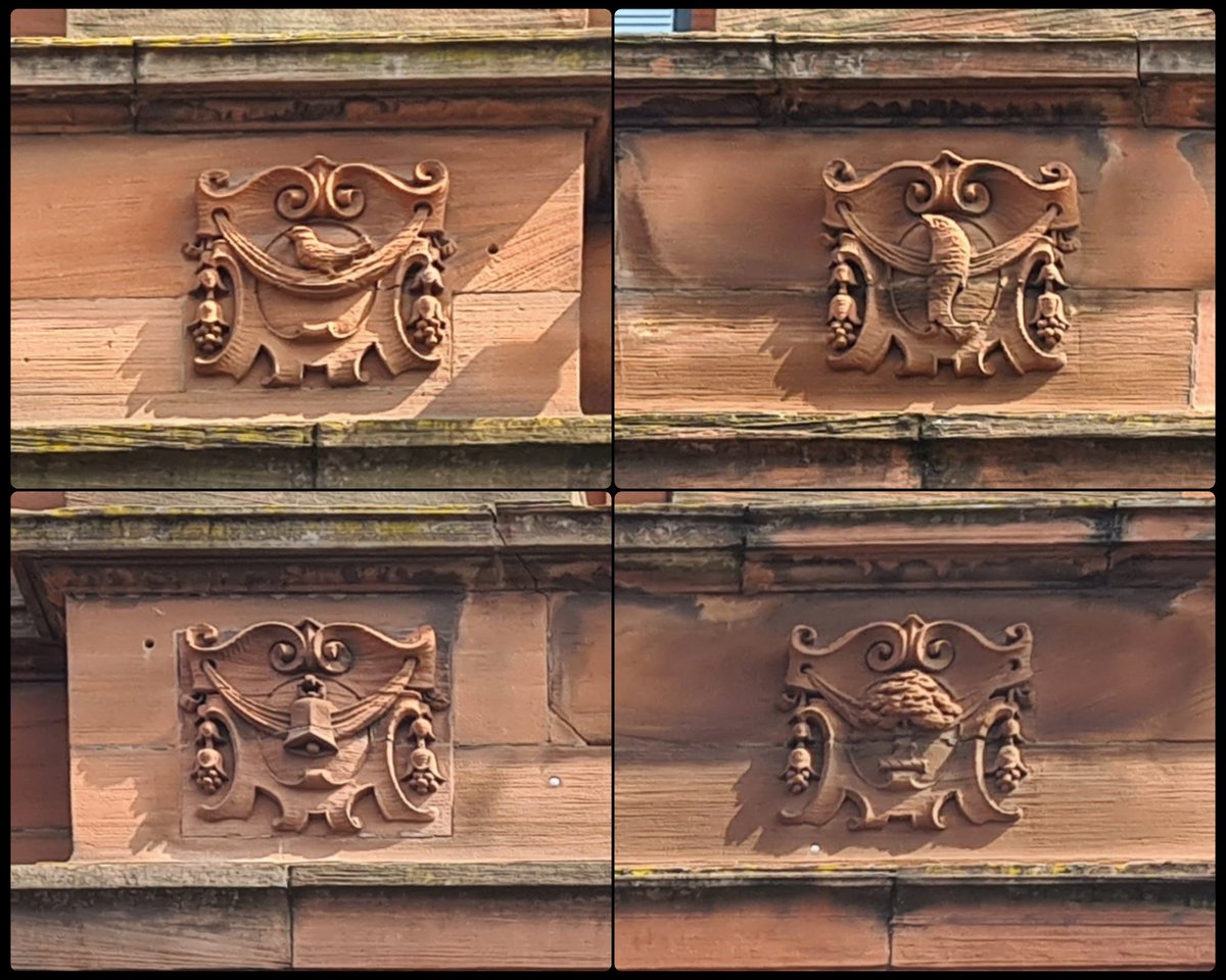 is_glasgow's tweet image. A bird, a fish, a bell and a tree on the facade of a 1905 tenement designed by A.B. McDonald on Stockwell Street in Glasgow. One of many examples of these four symbols all over the city.
#glasgow #glasgowcoatofarms #sculpture #architecture #architecturephotography