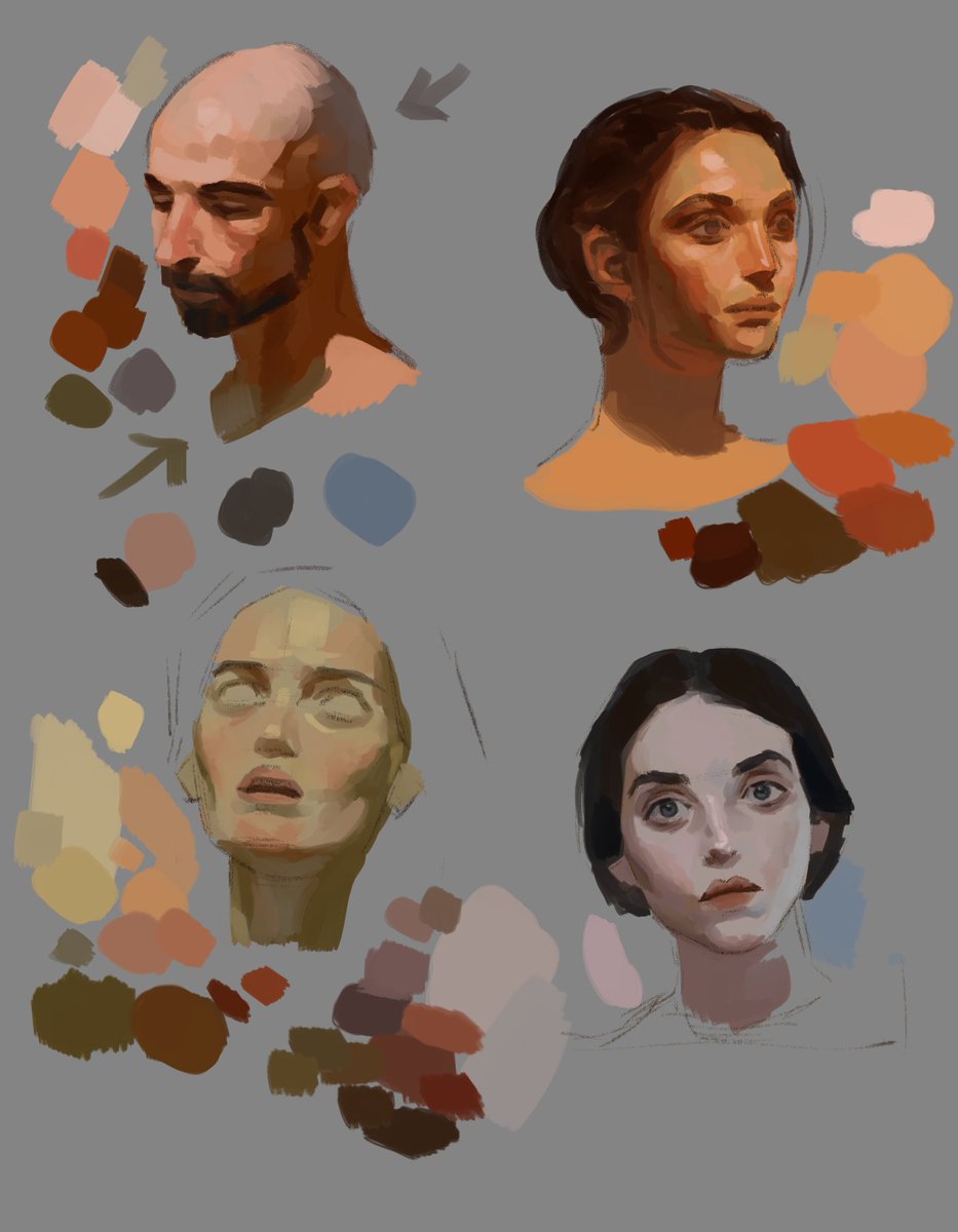 harryillust's tweet image. 명화 속 스킨톤 시연