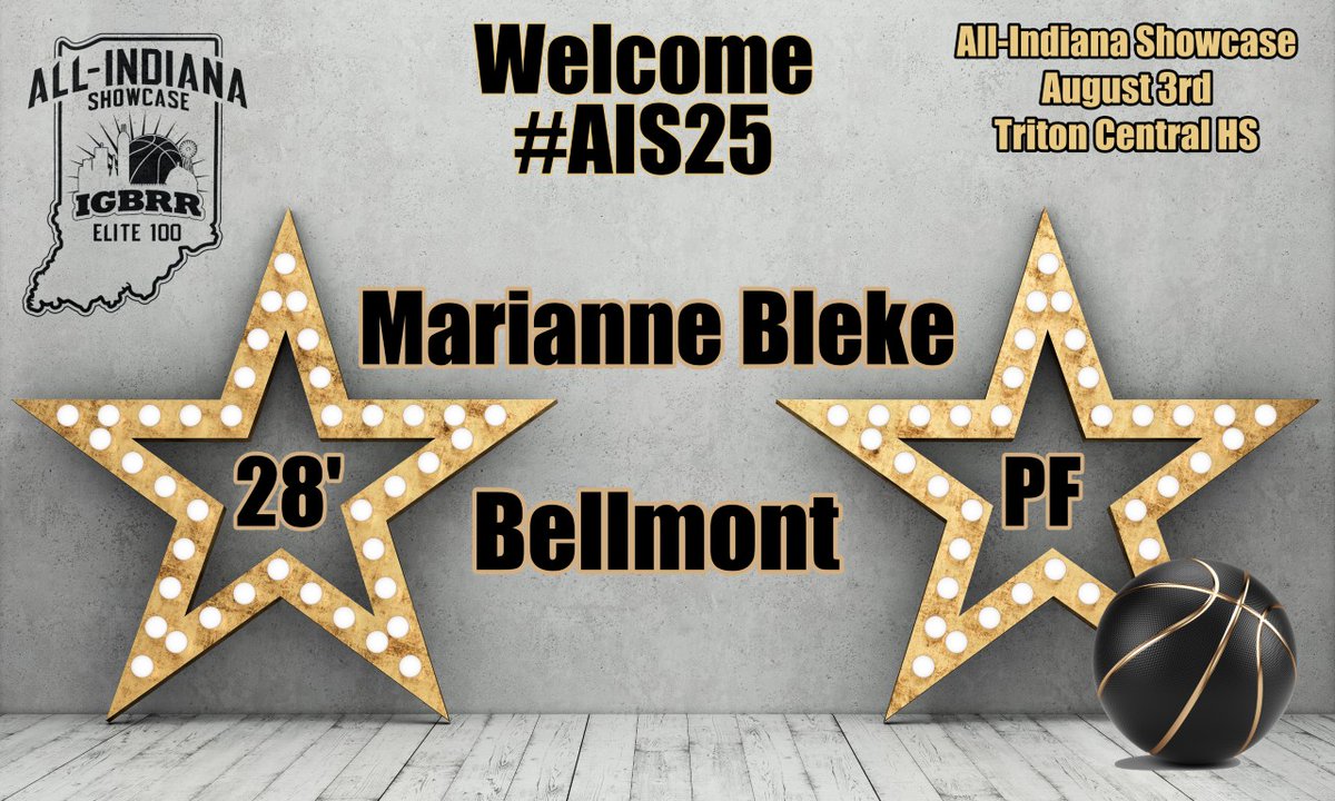 Welcome 28' PF Marianne Bleke, Bellmont, to the All-Indiana Showcase. #AIS25
<a href="/blekemarianne/">Marianne Bleke</a> 
August 3rd @ Triton Central HS  IGBRR.COM