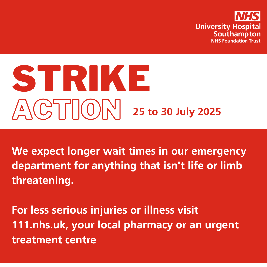 UHSFT's tweet image. ๐ข As we head into a weekend during strike action, we expect our emergency department to be very busy.
We ask you to choose services wisely. Only call 999 in medical emergencies.
๐ More information on how you can help on our website: uhs.nhs.uk/whats-new/newsโฆ