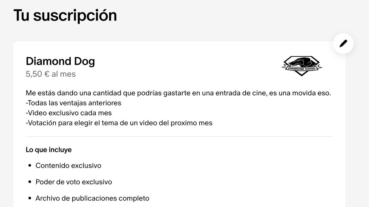 David Bonilla (@david_bonilla) on Twitter photo Un gallego siempre paga sus deudas.
Como premio, después de una semana a dieta, en vez de autoregalarme nada he preferido hacerme mecenas de <a href="/PunishedNymo/">Nymo, The Punished One</a>, un chaval que hace videos sobre videojuegos y creadores de contenidos desde su habitación. Y los hace muy bien. Un gallego siempre paga sus deudas.
Como premio, después de una semana a dieta, en vez de autoregalarme nada he preferido hacerme mecenas de <a href="/PunishedNymo/">Nymo, The Punished One</a>, un chaval que hace videos sobre videojuegos y creadores de contenidos desde su habitación. Y los hace muy bien.