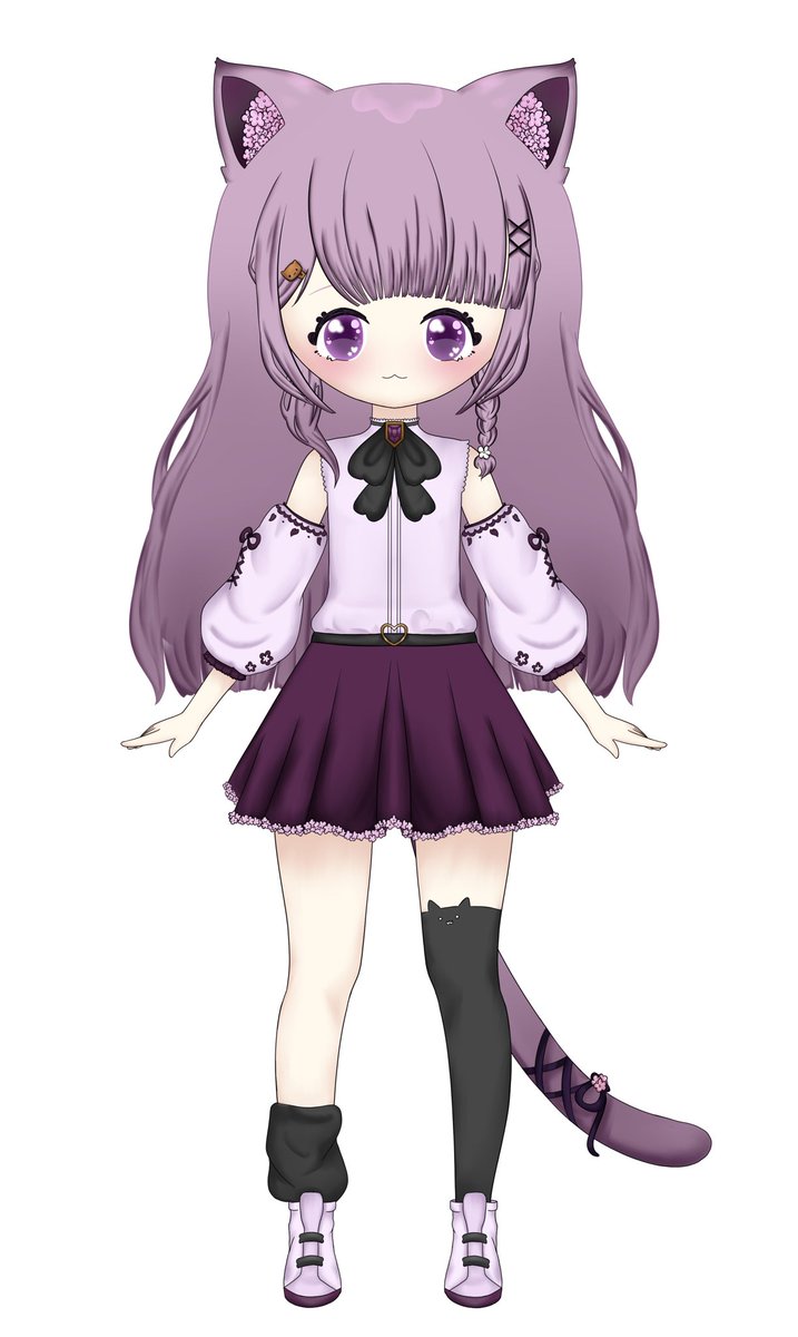 xshirleygator's tweet image. Look at this vtuber model request I made!!
Isn’t she cute????
Sadly the client vanished into thin air, so she’ll be living on my drives forever 😔