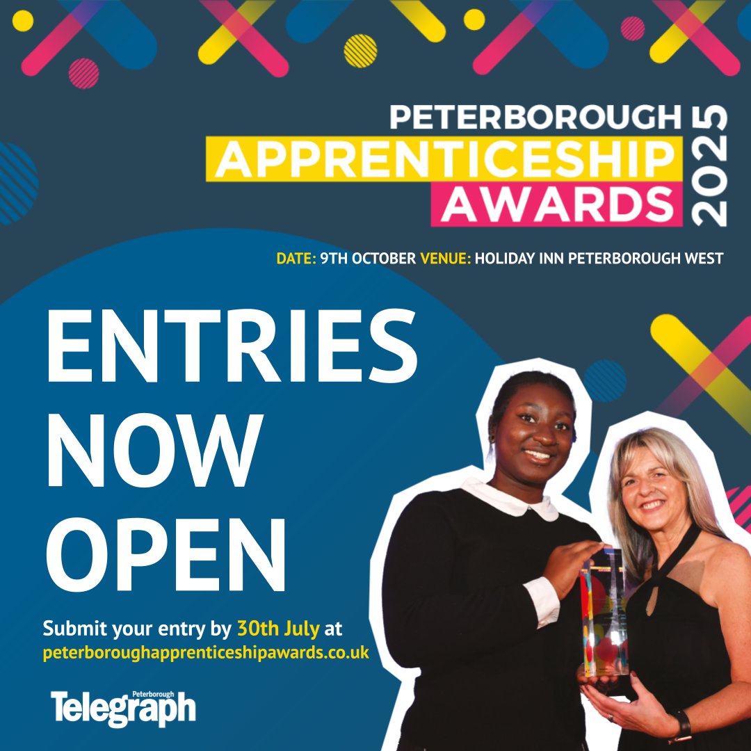 peterboroughtel's tweet image. Nominations are open! The Peterborough Apprenticeship Awards celebrate the apprentices, employers, and mentors shaping the future of industry. Could you or someone you know be a winner? Enter now: peterboroughapprenticeshipawards.co.uk Closing date: 30th July @BakerPerkins @AngliaRuskin