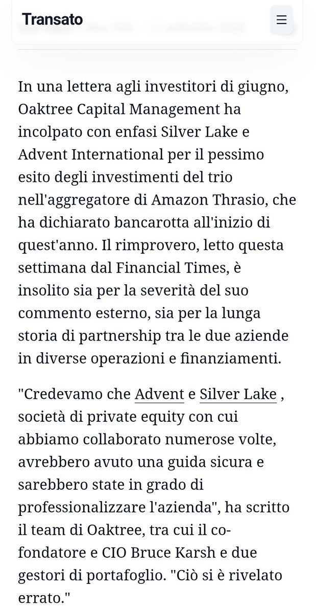 DeadpoorJuve's tweet image. Quando Oaktree diede la colpa ai suoi collaboratori per il fallimento di Thrasio.
Chissà se darà la colpa ai collaboratori in FIGC quando fallirà l&apos;Inter!