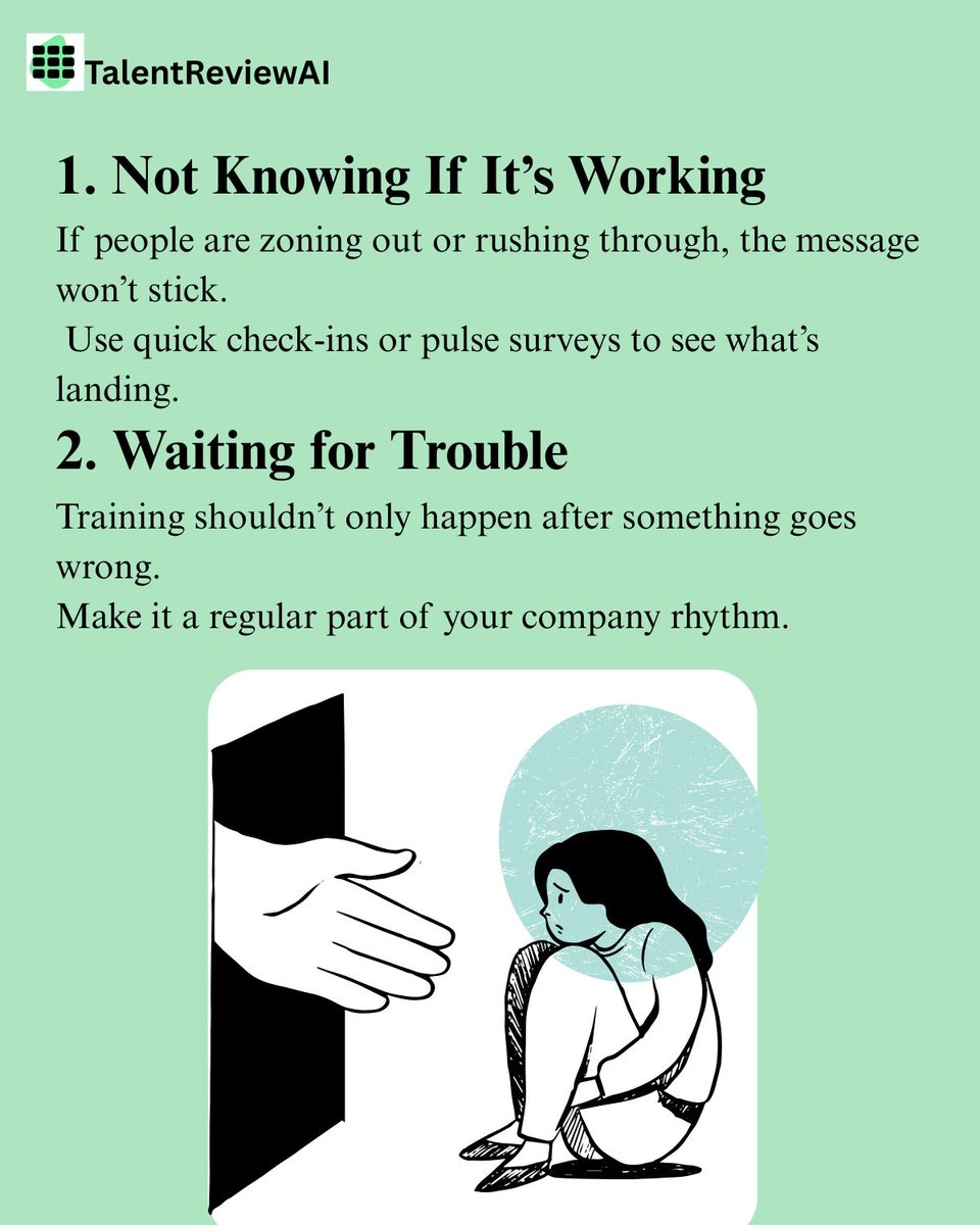 talentreviewai's tweet image. Poor training can do more harm than good. Let’s fix that.
#SafeWorkplace #HRInsights