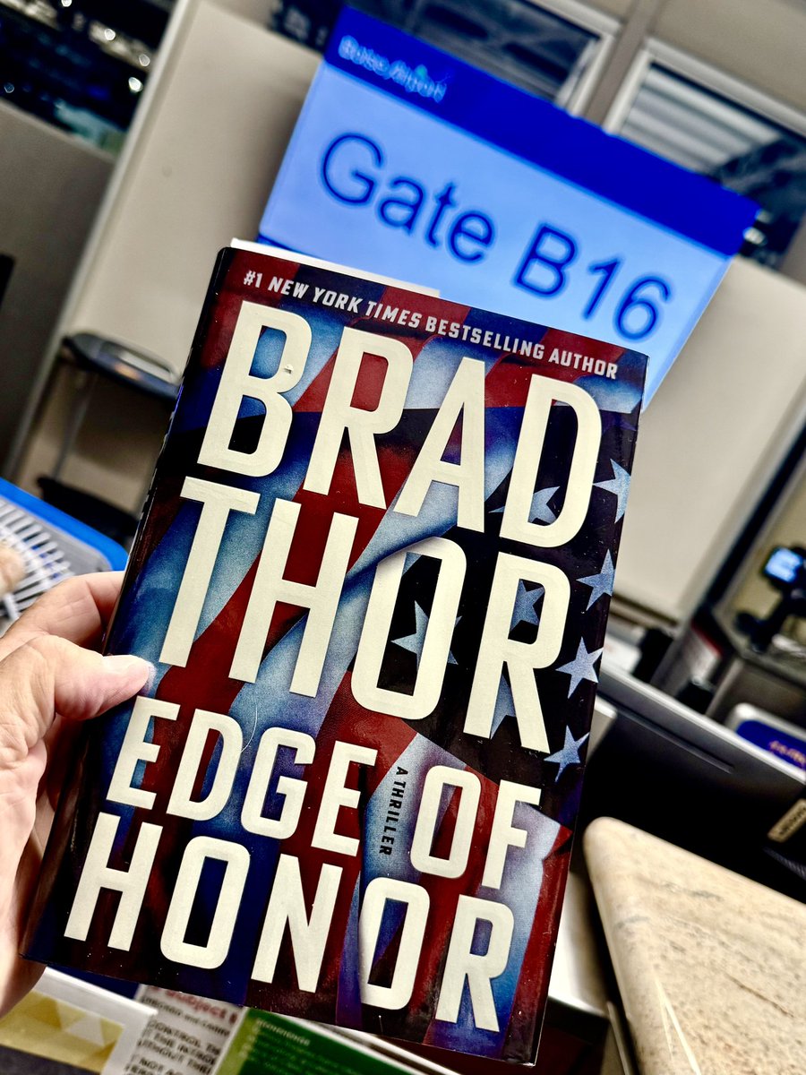 Guntalk's tweet image. I grabbed the latest  @BradThor novel to read on the way to Gun Talk HQ where we&apos;ll be making gun videos and working with professional shooters. 👍.  #edgeofhonor.