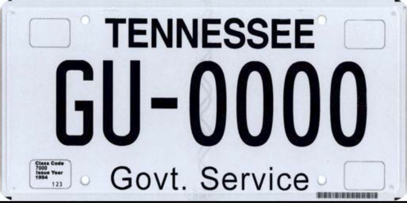 This is a plate on a police car. The bottom should say Public Service. Words matter