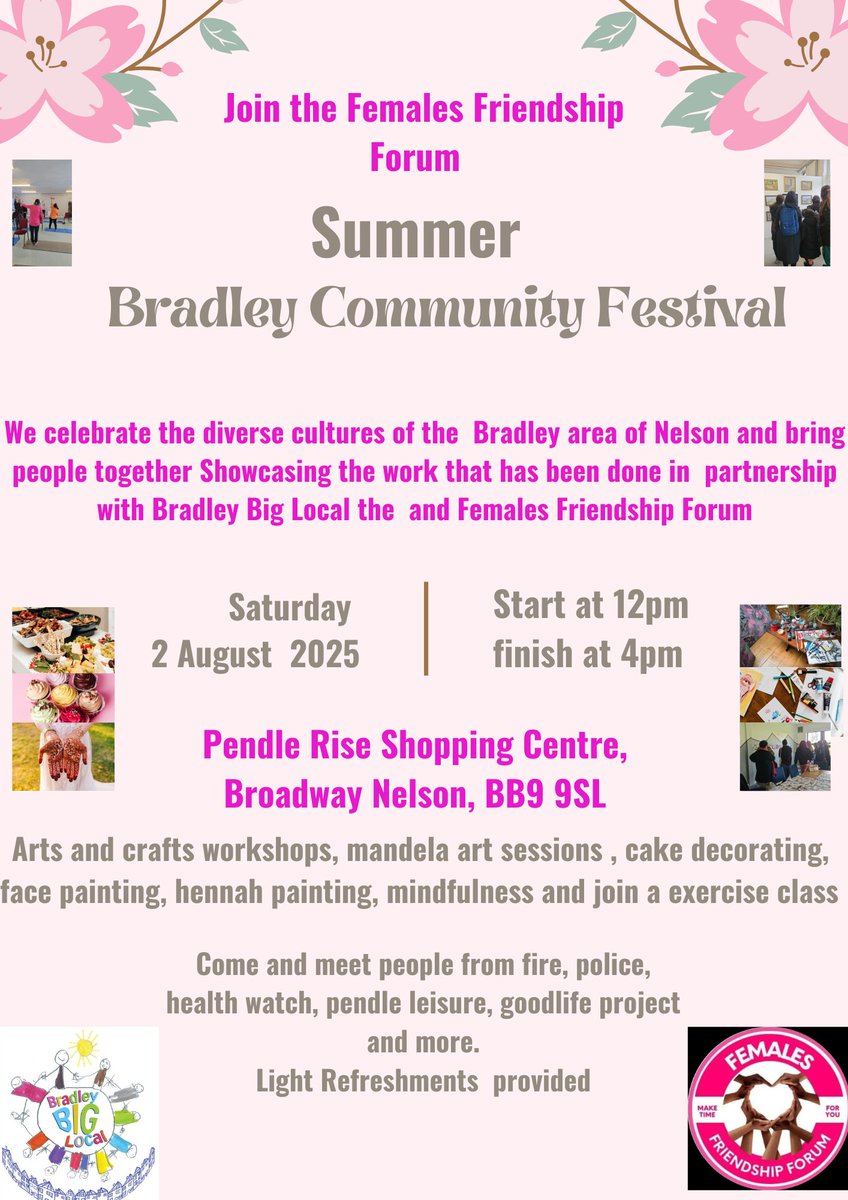 Join the Females Friendship Forum at the Summer #BradleyBigLocal Community Festival in #Nelson