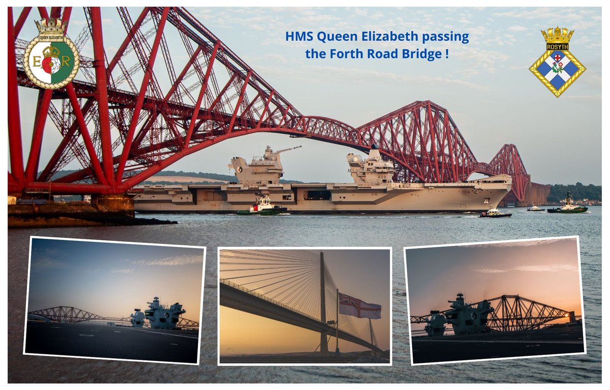 luitelubberts82's tweet image. HMS Queen Elizabeth passeert de Forth Road Bridge in Schotland . De brug is een herinnering voor velen .
Foto's via : WO1 Jones-Price ,@WGreen530 , @HMSQNLZ , @RNinScotland .