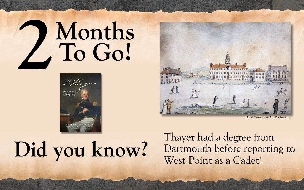 WestPointPress's tweet image. Did you know?
Thayer had a degree from Dartmouth before reporting to West Point as a Cadet!
Want to explore Thayer’s impact at both West Point and Dartmouth? Our newly updated biography arrives this fall! Stay tuned.
westpointpress.com/thayerbiography
.
.
.
.
.
#WestPointPress #Thayer #USMA