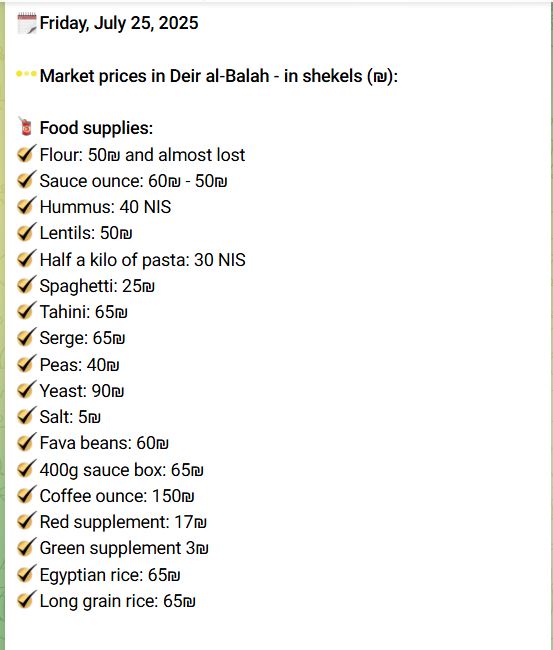 farrlin1's tweet image. Price listing on foods being sold today in Deir Al Balah
So much for no food getting in.
Lying bastards