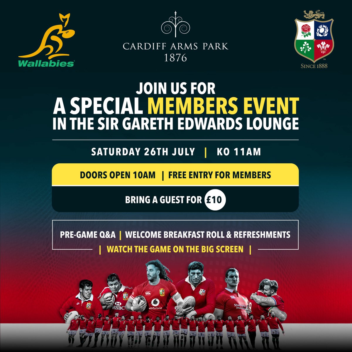 Cardiff_Rugby's tweet image. Last chance for Members to claim their 🆓 ticket to our Lions screening and event tomorrow. 🦁
🔗 cardiffrugby.wales/news/exclusive…
#YmlaenCaerdydd