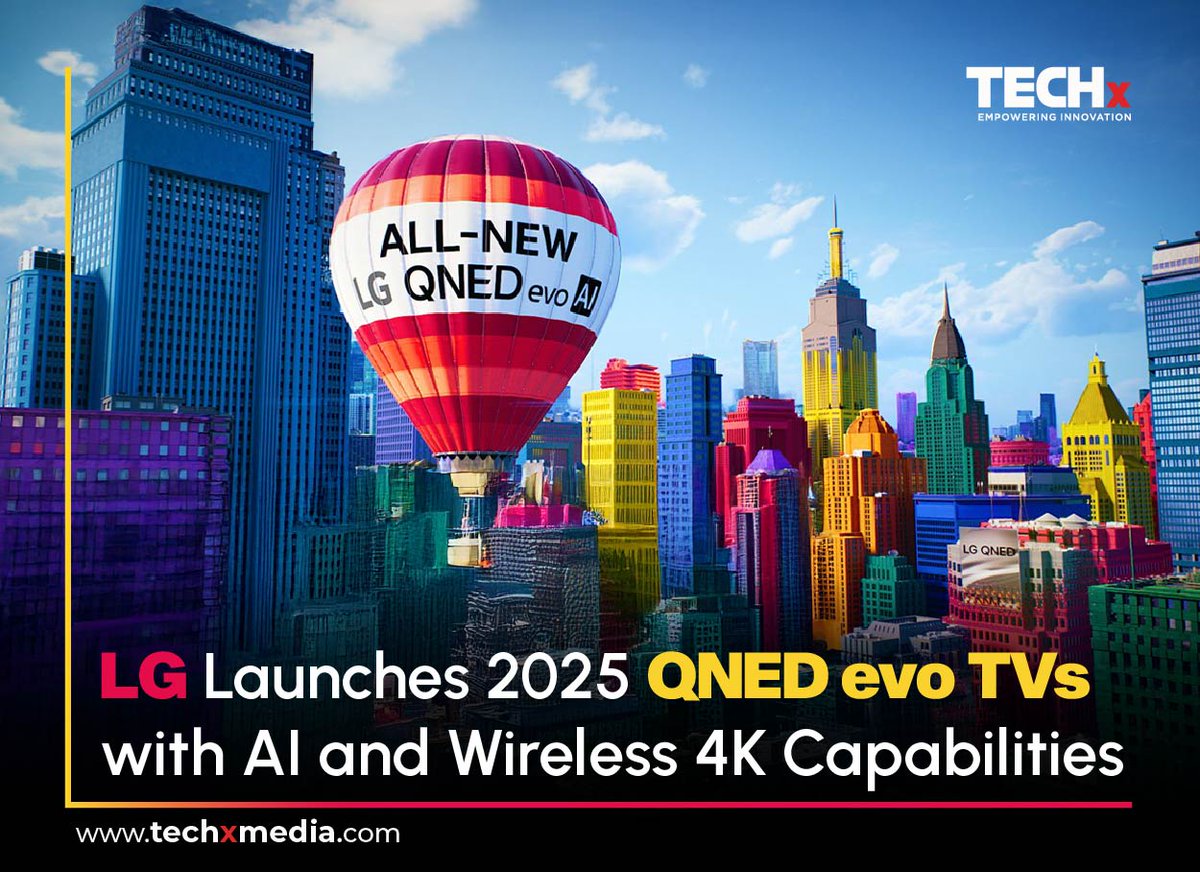 TECHxMediaUAE's tweet image. 🚨 @LGGulf launches its 2025 QNED evo TV lineup in the Gulf!
🔹 Quantum Dot + NanoCell = 100% Color Volume
🔹 Mini LED + Precision Dimming for deeper contrast
🔹 QNED9M: World’s 1st True Wireless 4K 144Hz TV
🔹 Powered by α8/α9 AI processors for smarter visuals & sound
Sizes…
