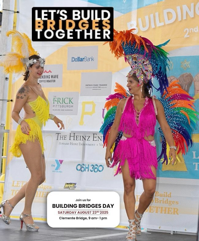 🎶 What’s your favorite dance move?
Come try new ones from cultures around the world at Building Bridges Day on Aug 23 in Downtown Pittsburgh!
Celebrate unity through art, music, and community 💛
#BuildingBridgesDay #PittsburghEvents #UnityInDiversity