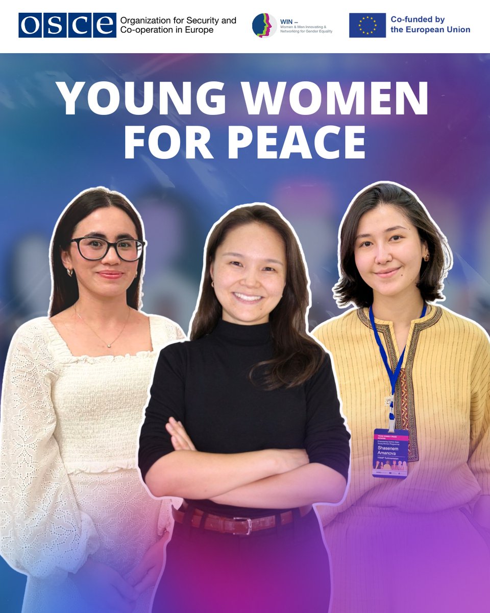 OSCE's tweet image. When young women lead, communities grow stronger.
Saho, Adinai & Shasenem are breaking barriers and empowering women and youth to create a lasting impact in Central Asia & 🇦🇫, supported by 🇪🇺 & OSCE.
🔗 Read our latest #YoungWomen4Peace stories: bit.ly/4mc4vVP @EU_FPI