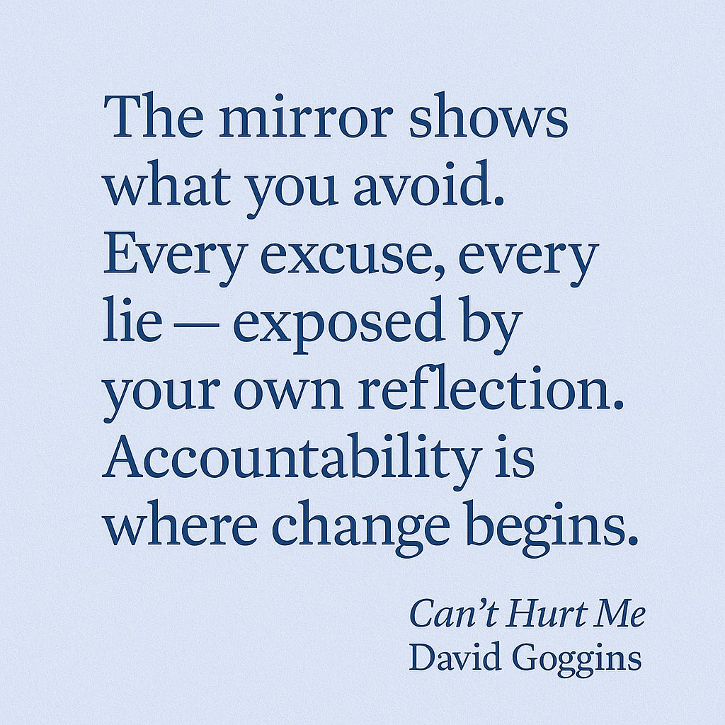 lifejournalbook's tweet photo. The truth hurts.
But lying to yourself hurts more.
Accountability isn’t cruelty — it’s the beginning of control.

Book Recommended: https://t.co/XHMnDIVQ4t

Disclaimer: We may earn a small commission from qualifying purchases. Appreciate your supporting.

#AccountabilityMirror #RadicalResponsibility #DavidGoggins #BrutalHonesty #CantHurtMe