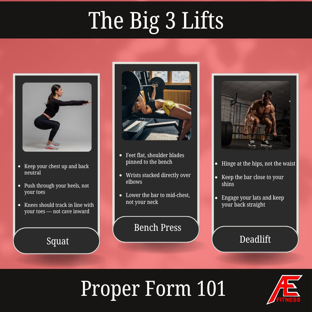 AllenElliottFIT's tweet image. New to the gym? Focus on form first, not how much you can lift.
Squat, bench, deadlift the right way and the gains will come. 💪
#FormFirst #GymSmart #EducationalFriday #BeginnerFitness