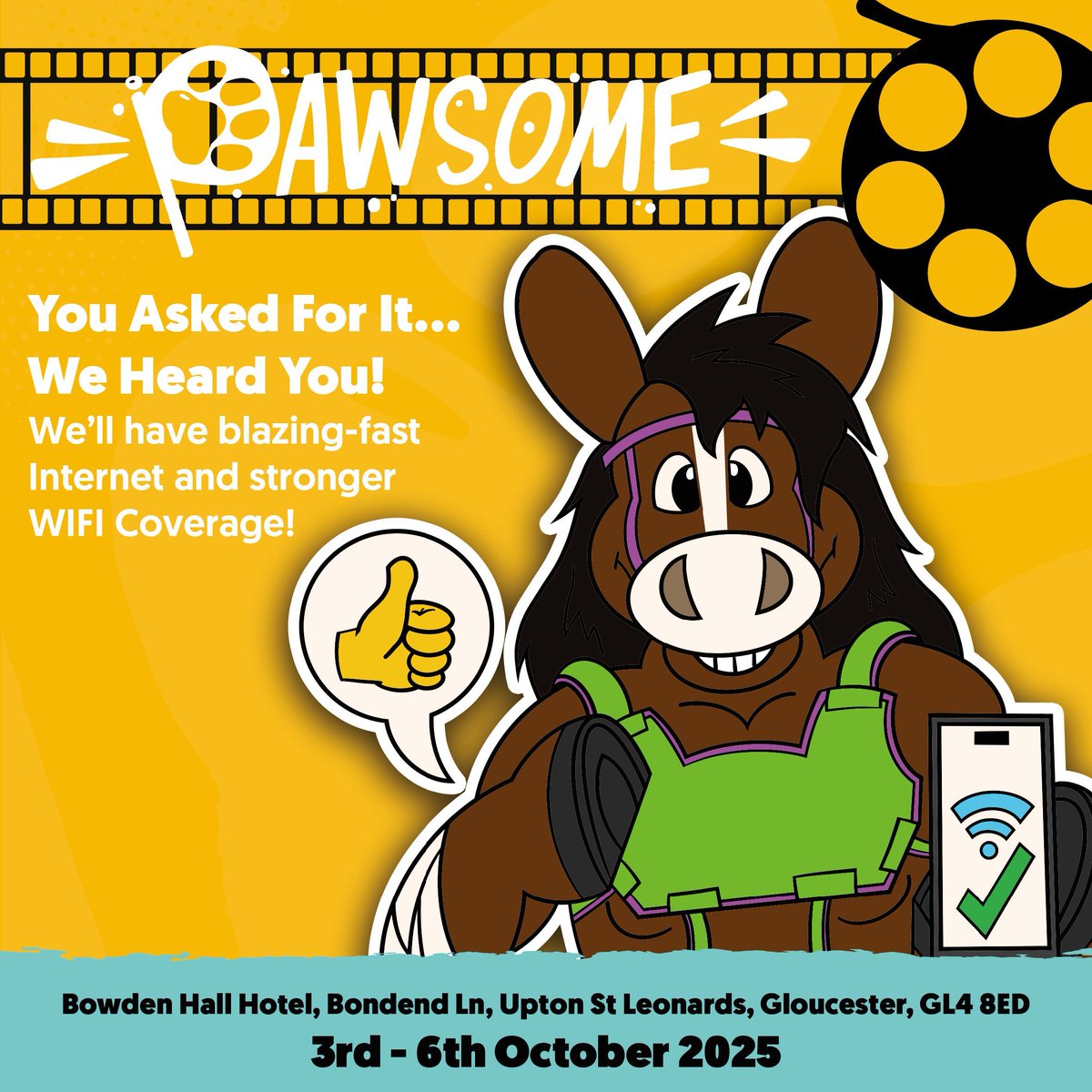 Stream, scroll, and stay connected #pawfectly at Pawsome 2025 with improved internet throughout the con👌🐶
