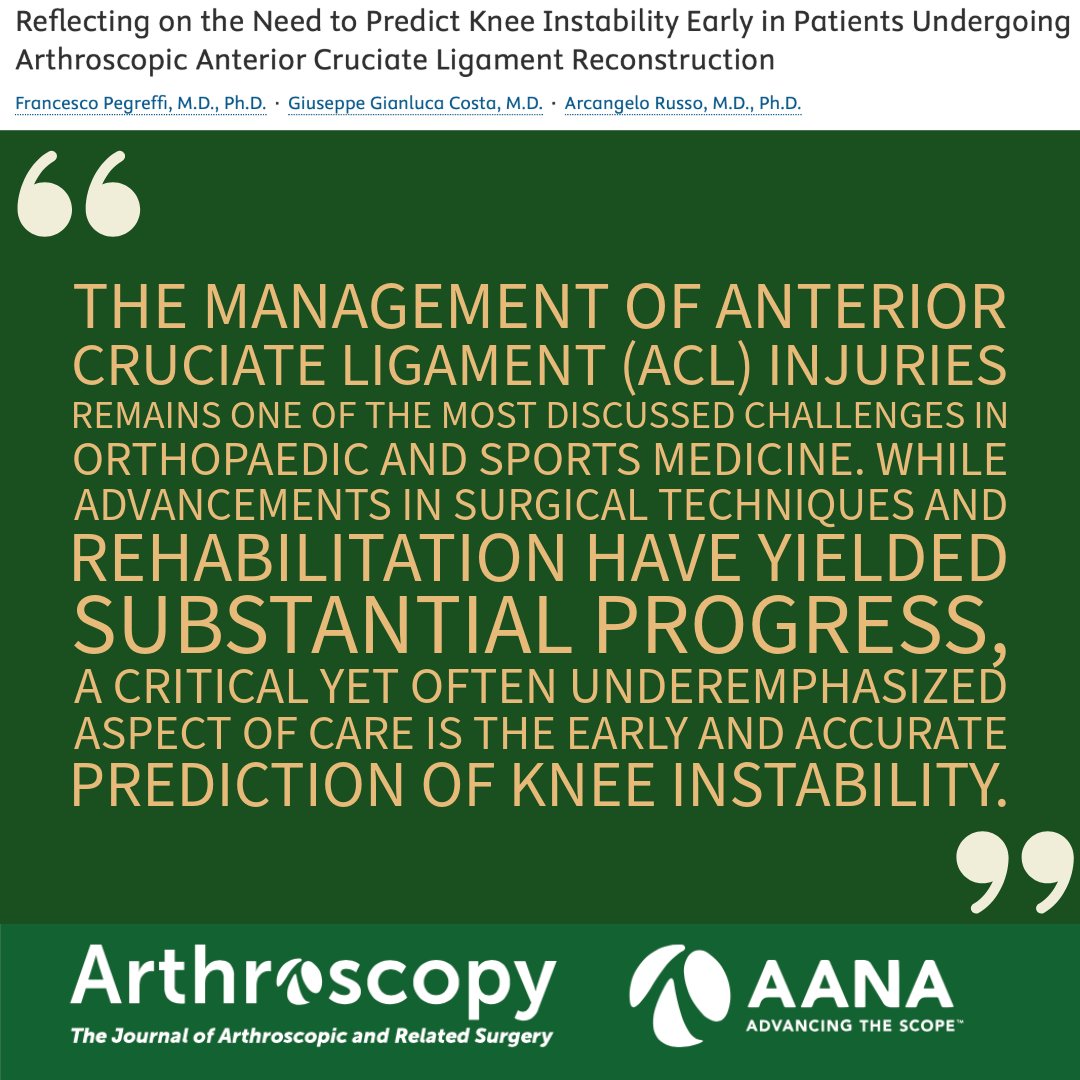 ArthroscopyJ's tweet image. Editorial Commentary: Delayed recognition of concomitant meniscal injuries can transform a straightforward ACL reconstruction into a multifactorial biomechanical challenge.  #ACLInjury #KneeInstability #KneeReconstruction ow.ly/Fhph50WrU3t