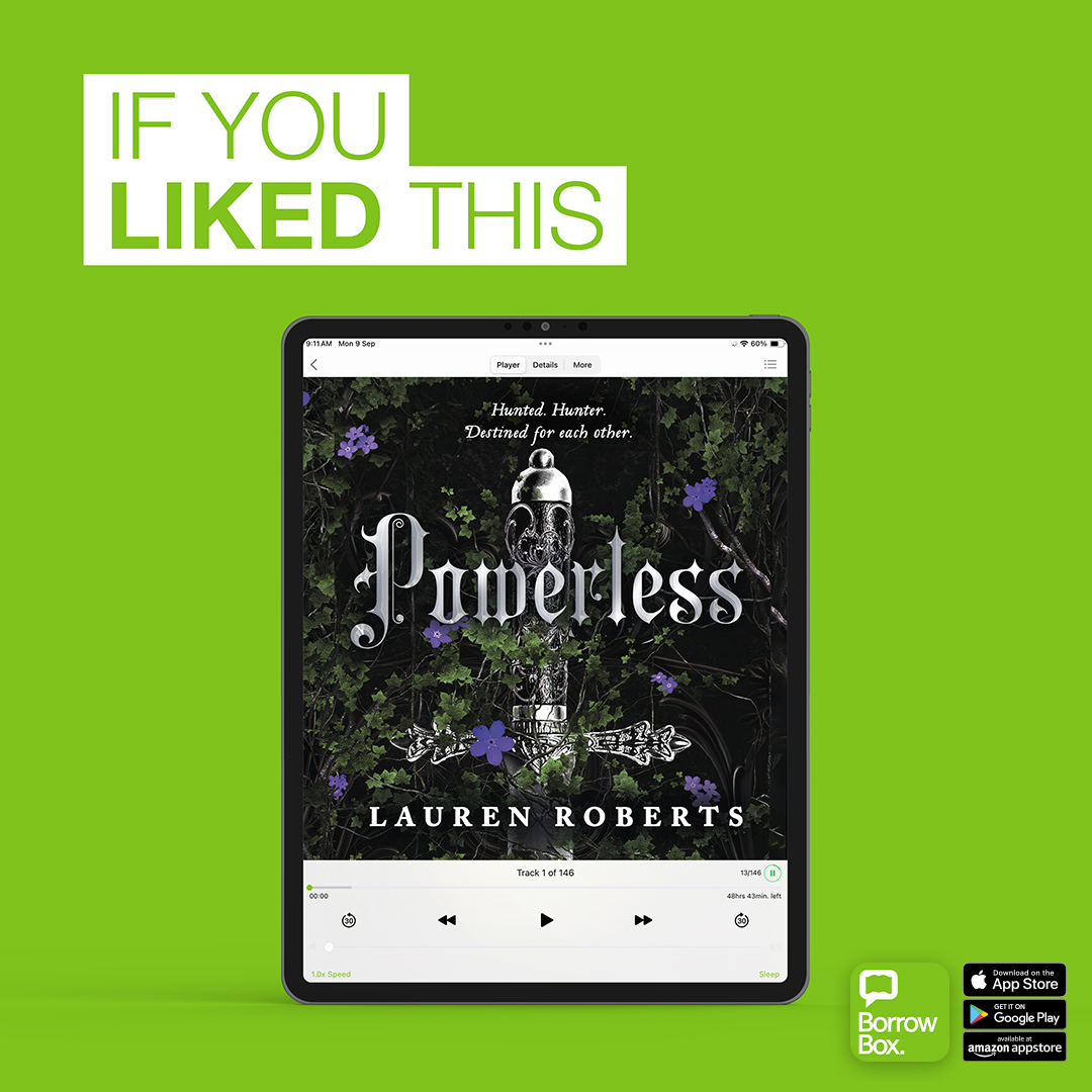 BorrowBox's tweet image. Fall into these magical love stories full of danger, power and secrets. If you liked Powerless, you’ll love these epic romantasy listens – find them now on #BorrowBox.
@LaurenRobe70561 @SimonSchusterUK @SoVerySophie @HarperCollinsUK