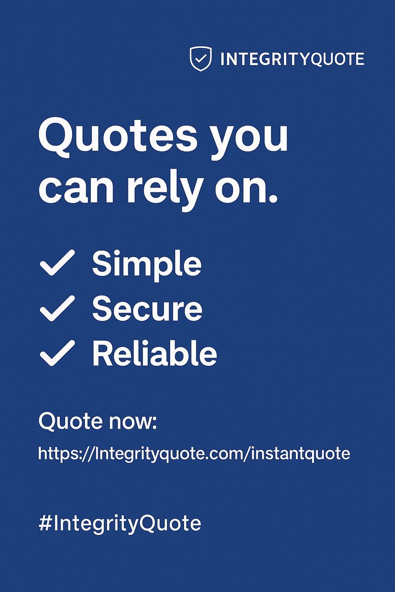 QuoteIntegrity's tweet image. Life insurance made easy.
Quote. Compare. Choose—on your terms.

Integrityquote.com/instantquote
#IntegrityQuote #LifeInsuranceSimplified #CompareQuotes #SecureYourFuture