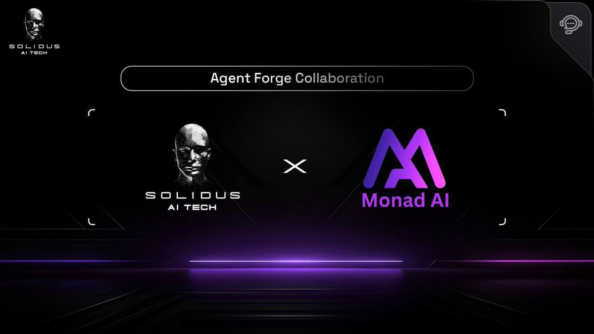 📣 Collaboration Announcement: Solidus Ai Tech x MonadAI!

We’re thrilled to welcome <a href="/MonadAI_xyz/">MonadAI</a> to Solidus Ai Tech’s Agent Forge platform.

MonadAI is building the hub of AI on Monad — and they’ve just launched MonetAI, a portfolio management agent designed to predict risk and