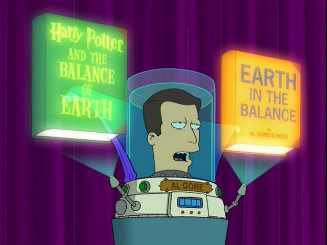 QuotesFuturama's tweet image. My fellow Earthicans, as I discuss in my book Earth in the Balance and the much more popular Harry Potter and the Balance of Earth, we need to defend our planet against pollution. As well as dark wizards.
Sure! Blame the wizards!
#Futurama