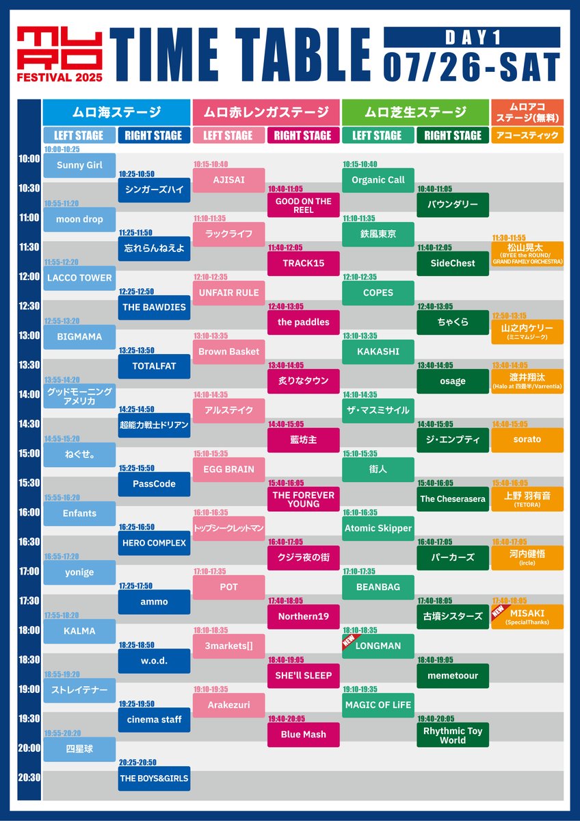 R_Toy_World's tweet image. 🔥明日はムロフェス🔥
「MURO FESTIVAL 2025」
横浜赤レンガ倉庫 野外特設会場
ムロ芝生ステージの最後!
19:40~より出演‼️
熱中症対策しつつ夏フェスを一緒に楽しみましょう☀️
詳細はこちらから
murofes.com
