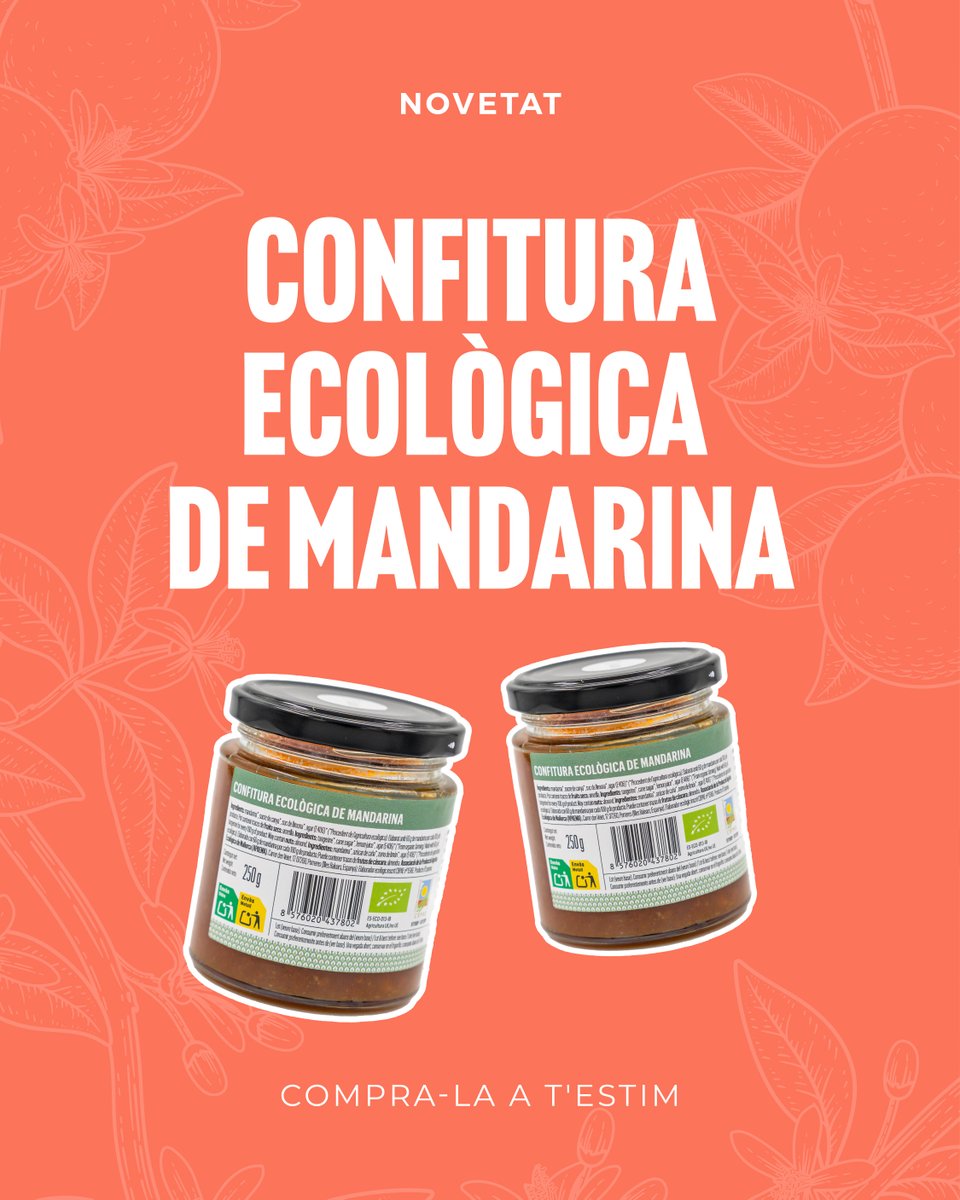 testim_mallorca's tweet image. 🧡Aquest any teníem moltes mandarines a la finca, així que hem decidit fer confitura de mandarina de la Finca Sa Vall de la Nou 🍊.

És ecològica, és boníssima, i ja la tenim a la venda al Viver ! 🌿 Unitats limitades.

#elNostreMoment #testim #infusions #infusionsecologiques
