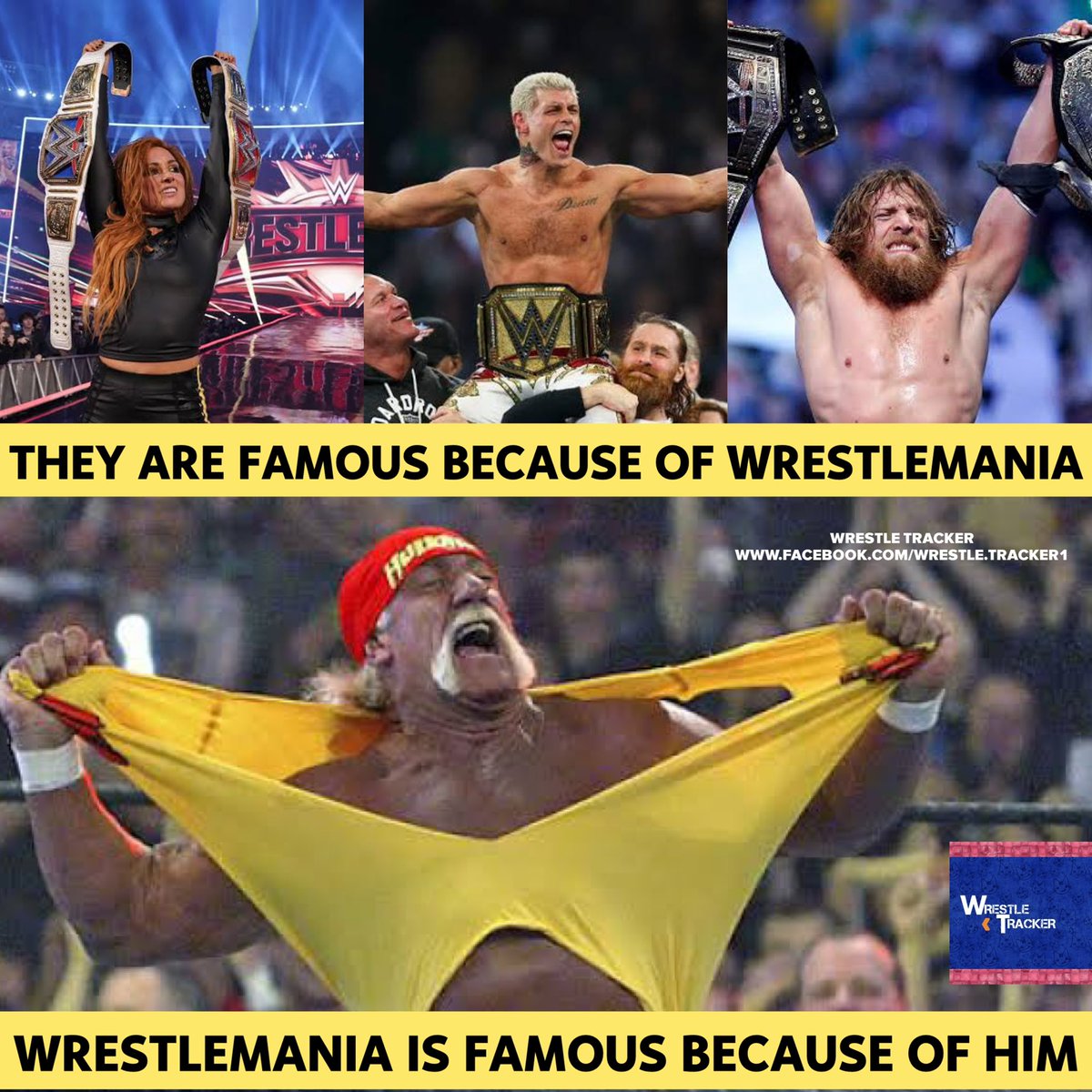Wrestle Tracker (@wrestletracker1) on Twitter photo Hulk Hogan - the man who made WrestleMania famous Hulk Hogan - the man who made WrestleMania famous