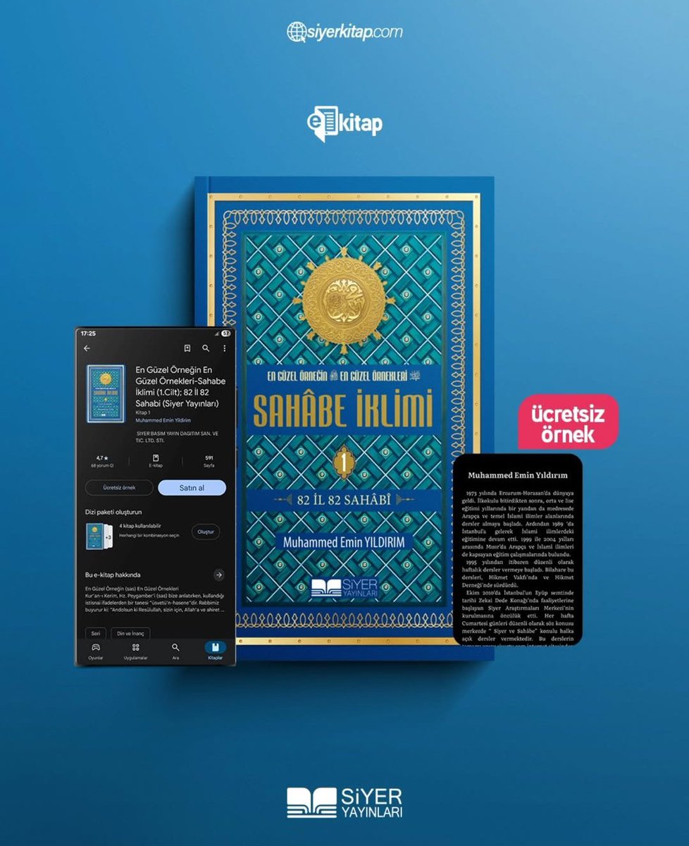 📘 E-Kitap!
En Güzel Örneğin En Güzel Örnekleri: Sahâbe İklimi (4 Cilt) şimdi dijital ortamda, ücretsiz örnek fırsatıyla sizlerle!

🌟 Muhammed Emin Yıldırım Hocamızın kaleminden, 82 sahâbînin hayatına ışık tutan bu eşsiz eser artık bir tık uzağınızda!

📱 Hemen indir, oku, ilham