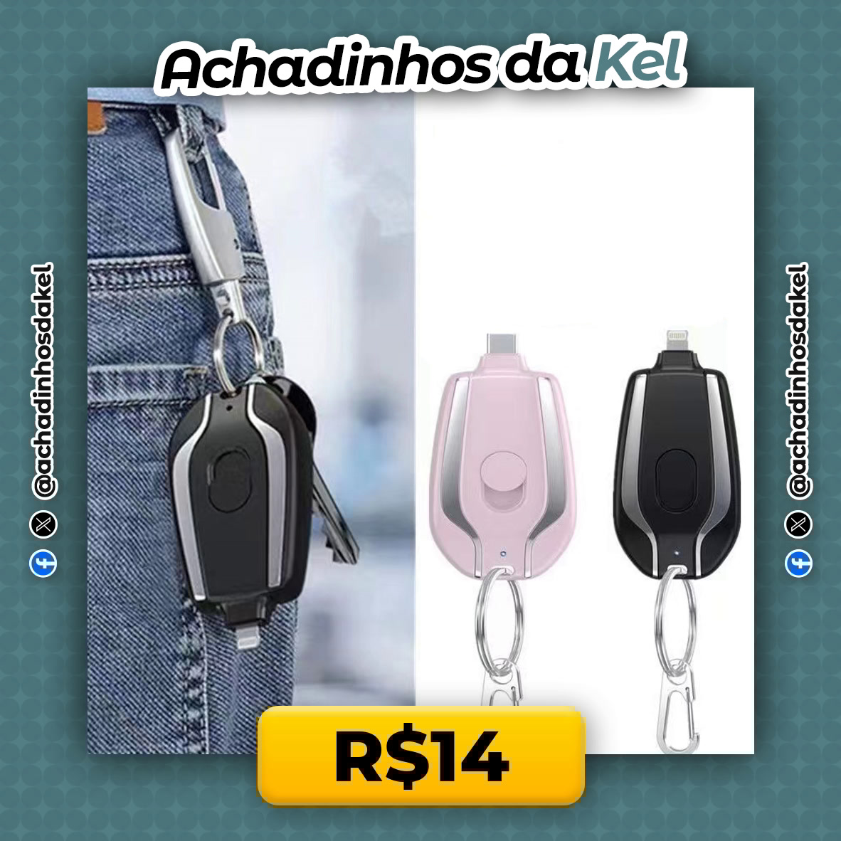 achadinhosdakel's tweet image. NUNCA MAIS FIQUE SEM BATERIA! 🔋⚡
🔌 Carregador Portátil Chaveiro 1500mAh
🔥 POR R$14
🛒 s.shopee.com.br/1VoR7bl5dL
#CarregadorPortatil #BateriaExtra #GadgetTech