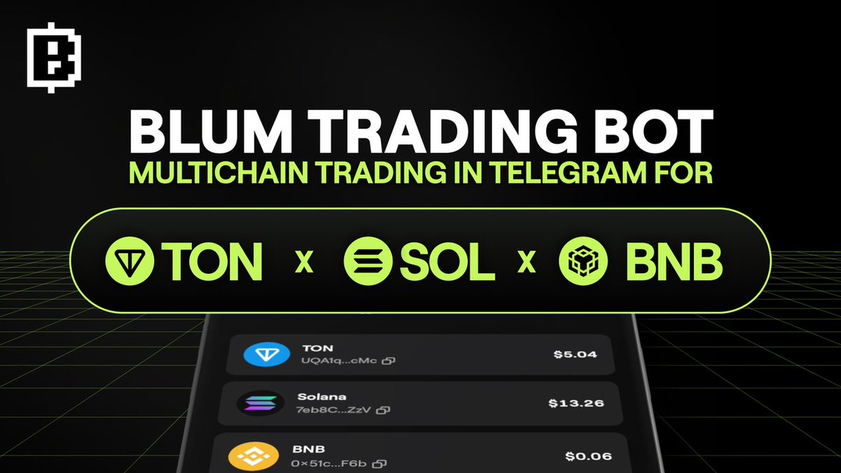 blumcrypto's tweet image. Everything you need to know about Blum Trading Bot – all in one article.
We just published a deep dive on how it handles swaps, bridging, limit orders, wallet management and more across TON, Solana, and BNB Chain.
📚 Boost your degen knowledge: blum.io/post/blum-trad…