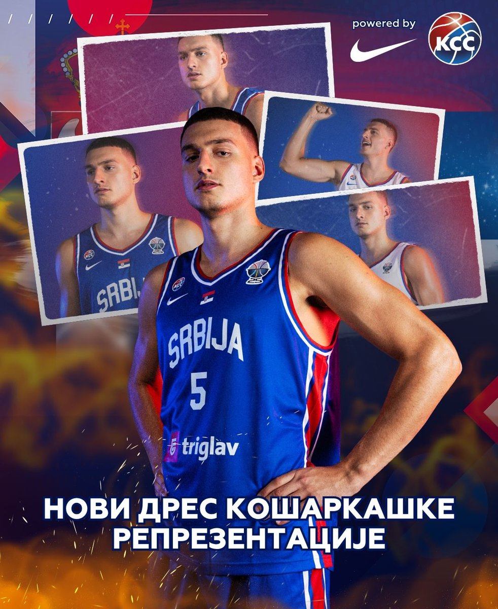 KSSrbije's tweet image. Нови дрес мушке кошаркашке репрезентације Србије није само спортска опрема‼️🇷🇸

То је понос који се облачи. Иденитет који се носи.
Креиран у сарадњи Кошаркашког савеза Србије и компаније NIKE, дизајниран је да споји традицију и савремену снагу.