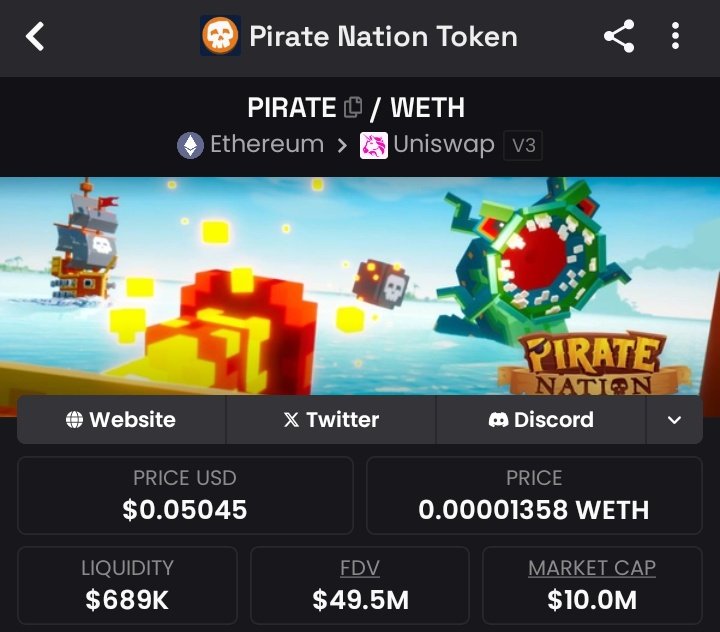 cryptoraiyan's tweet image. Ever dreamed of sailing through crypto gains? 🏴☠️
Then you might want to take a look at $PIRATE — the gaming coin with a $10M MC and a crew that’s dead serious.
🔥 Strong community
💰 Big investors onboard
🎮 Web3 gaming potential
This ain’t just a meme coin with a ship — it’s
