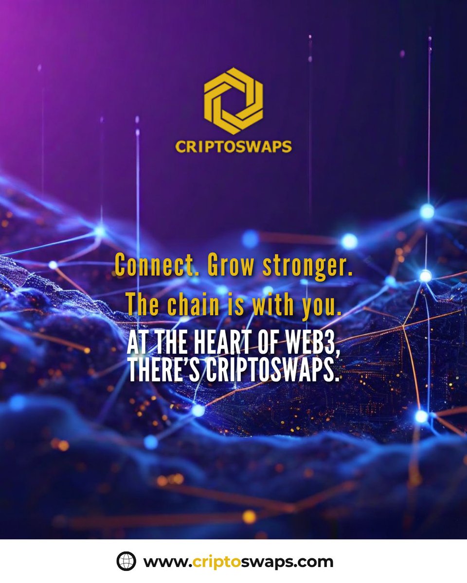 criptoswapstr's tweet photo. 🌐 Connect. Grow stronger.
The chain is with you.
CriptoSwaps helps you move smarter in Web3.
🔗 https://t.co/wuK8oi17O2
#CriptoSwaps #Web3Tools #BlockchainReady #CryptoStrategy #CryptoX https://t.co/qjGnCftvGe