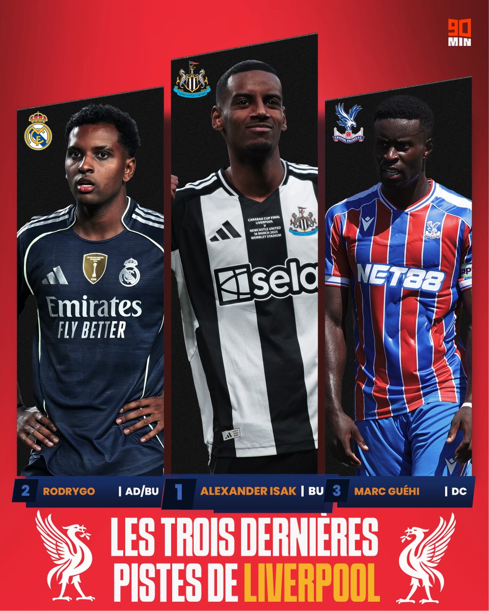 Selon le Daily Mail, Liverpool souhaiterait boucler son mercato avec trois énormes dossiers : Alexander Isak, Rodrygo et Marc Guéhi 🤯🤯 Le mercato de zinzin 😅