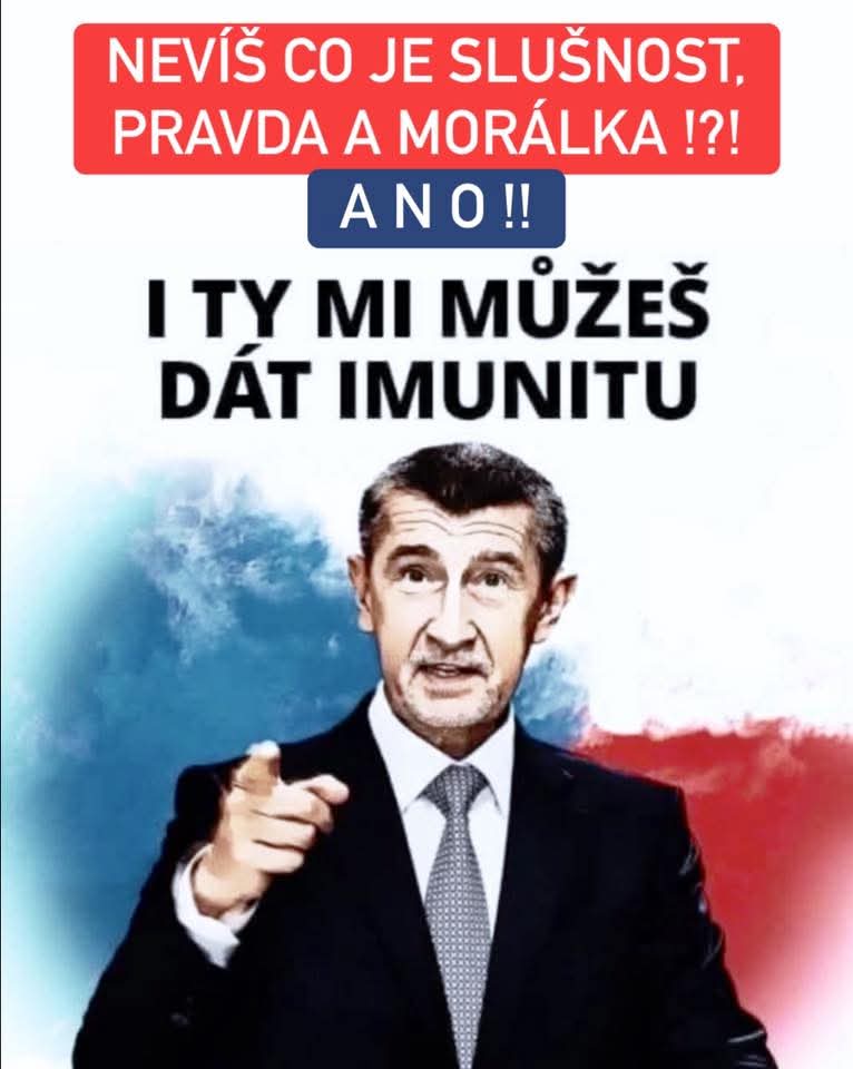 vyrobku's tweet image. Spoustě lidem nedochází, že Andrejovi jde v první řadě o imunitu. Voliče má jen jako prostředek, jinak jsou mu těžce u zádele.