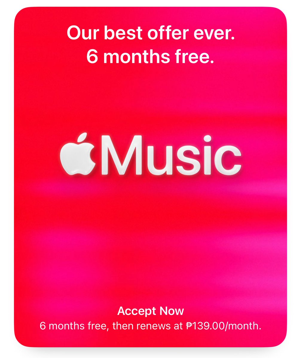 sa mga naka iphone, 6 months free apple music, cancel nyo na lang pag tapos na 😅