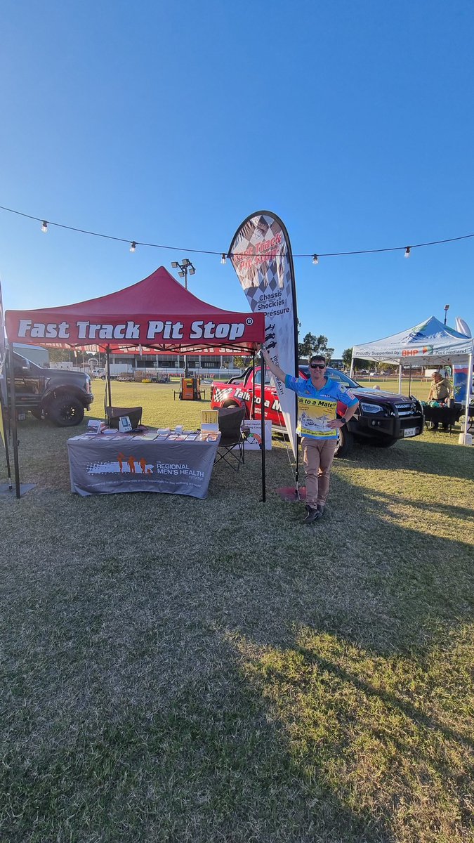 <a href="/RMHI_4BLOKES/">The Regional Men's Health Initiative</a> delivering the fast track pit stop at Port Hedland Spinifex Spree Carnival. #talktoamate!!