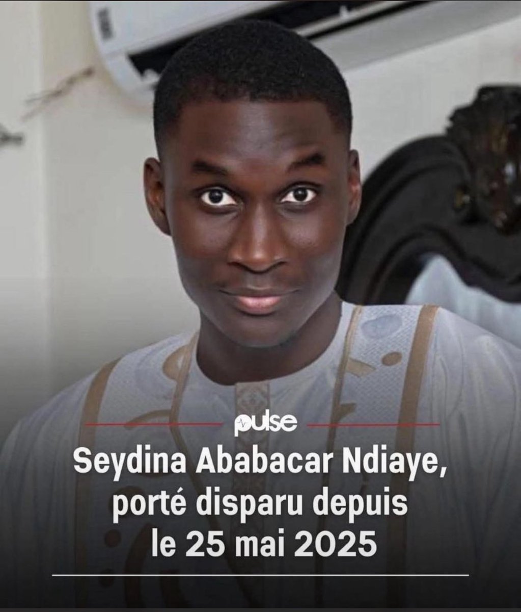 ‼️ Deux mois jour pour jour que Seydina Ababacar Nd’iaye a disparu.

Nous ne désespérons pas. En ce vendredi priez pour qu’on le retrouve. 

Numéro à contacter : 77 370 18 34/77 267 13 13