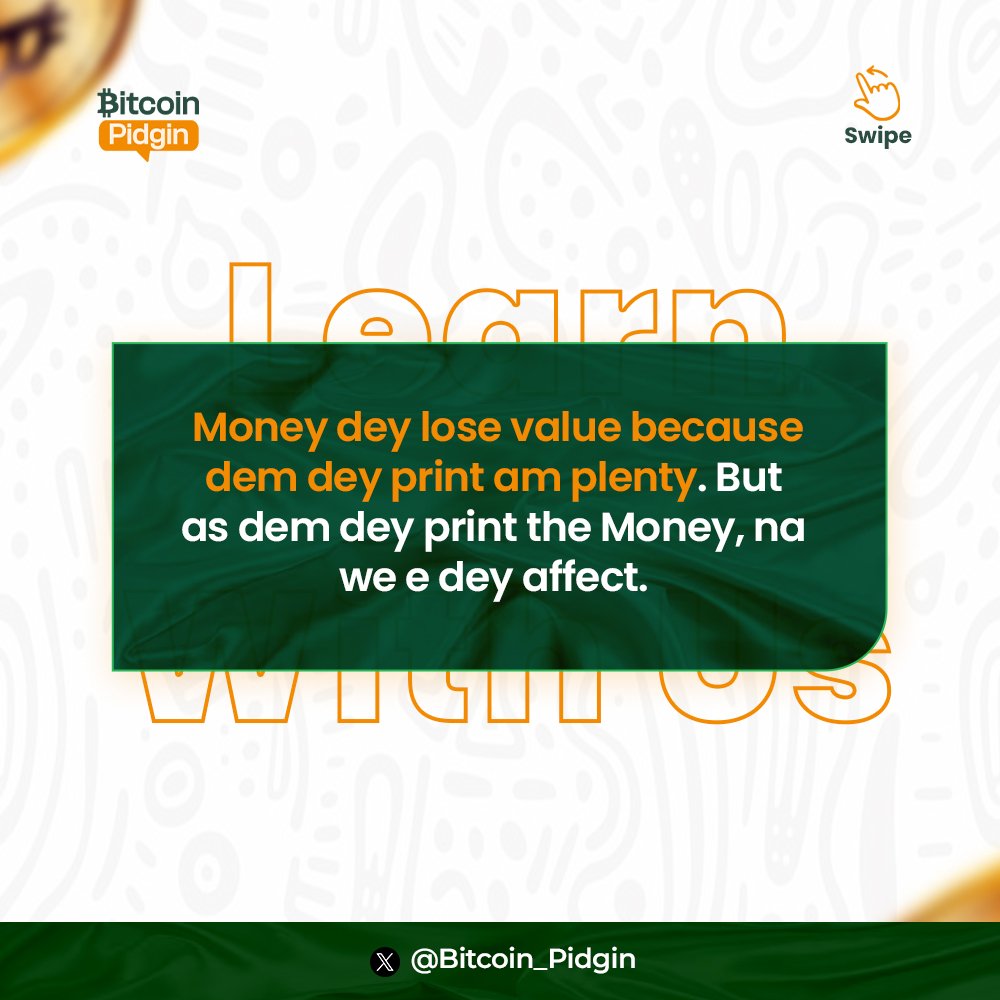 Bitcoin_Pidgin's tweet image. Last week for our open mic, the things wey we learn about 21 million Cap and Bitcoin bin too plenty. We say make we share some with you.
Today by 7pm again, we go full ground to talk about Bitcoin vs traditional money. Make you no forget to join us.
