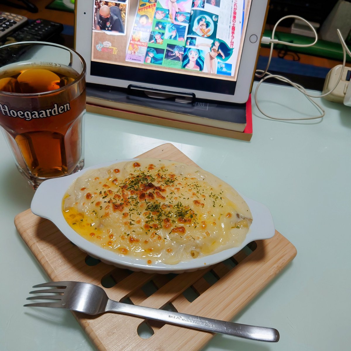 lino_hiz's tweet image. 完成⤴️本日の献立はマカロニグラタンです🎵沢山作って残りは冷凍✨いつでもグラタンを食べられる幸せ😆それでは皆様いただきます😋