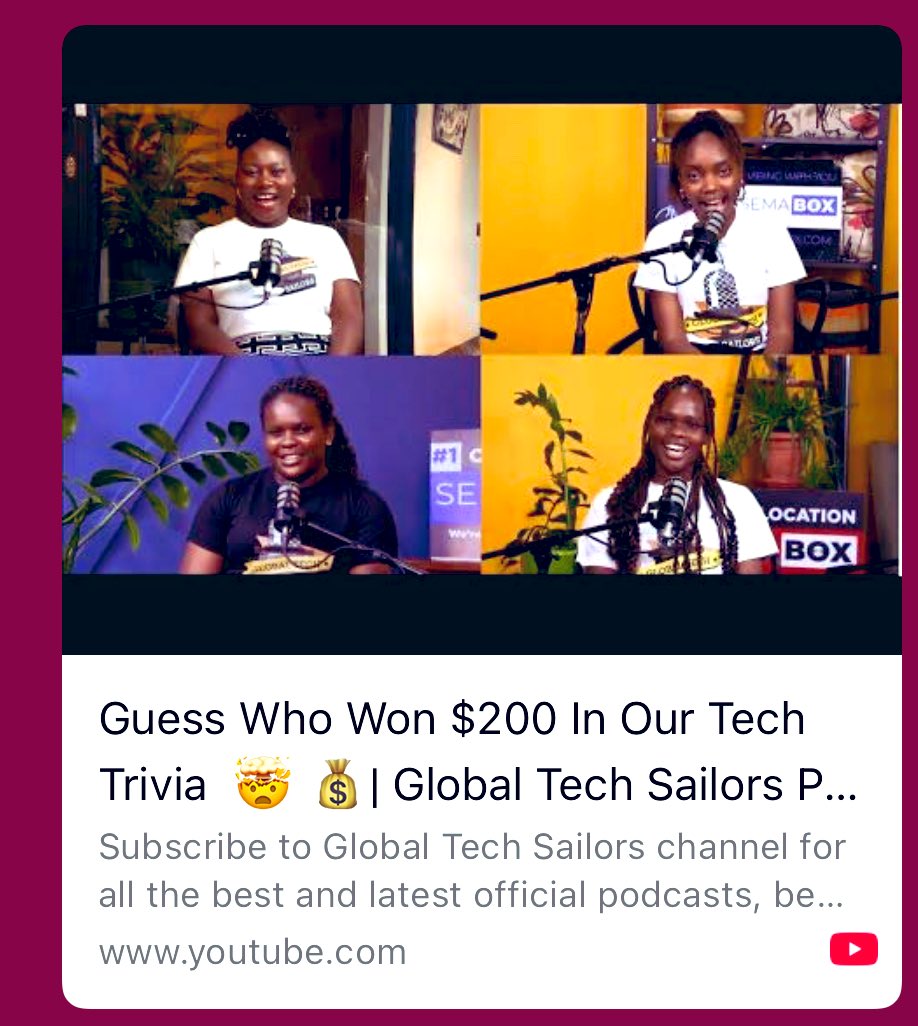 gtechsailors's tweet image. This tech trivia was harder than we thought! 🤣
Money is on the line, which GTS host do you think will win?
Watch the episode on YouTube : youtu.be/8baHGI21JsY?si…
Also available as an audio ~ link in the bio!