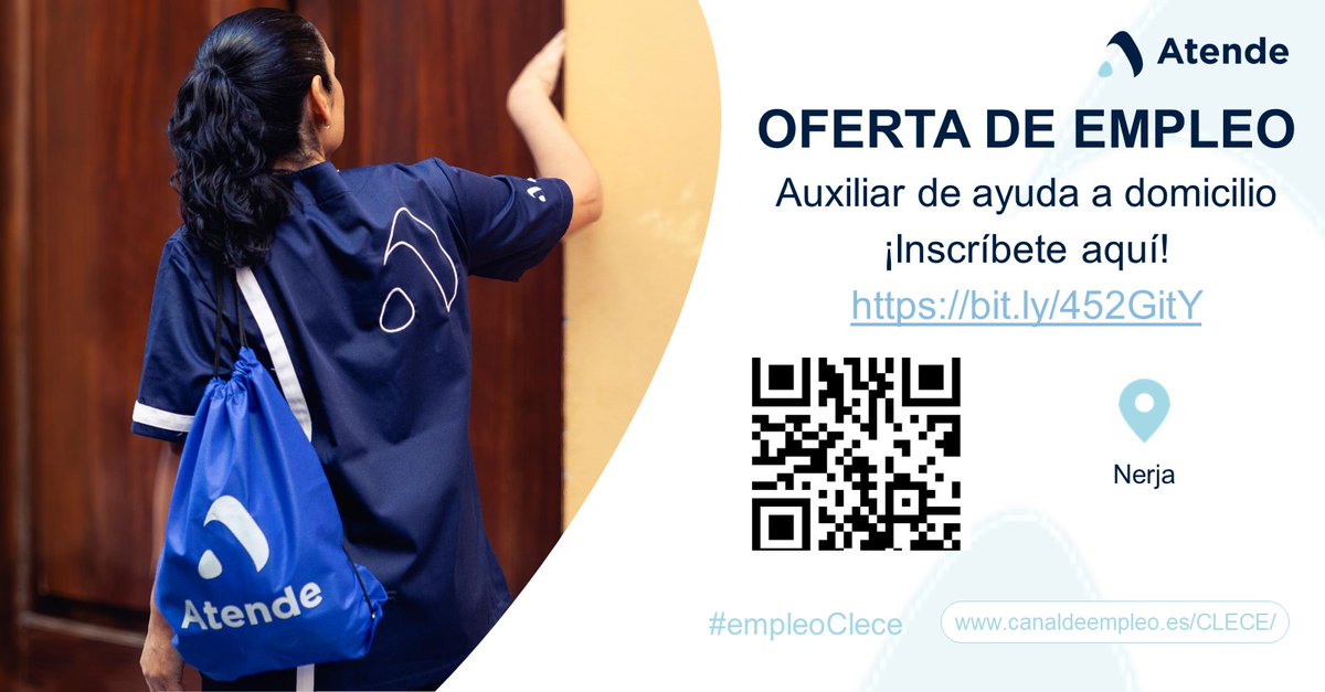 ¿Eres 𝘼𝙐𝙓𝙄𝙇𝙄𝘼𝙍 𝘿𝙀 𝘼𝙔𝙐𝘿𝘼 𝘼 𝘿𝙊𝙈𝙄𝘾𝙄𝙇𝙄𝙊 y buscas 𝙀𝙈𝙋𝙇𝙀𝙊?
Necesitamos personal en la localidad de Nerja (Málaga)
¡Esta es tu oportunidad! 🚀🚀
INSCRÍBETE EN 👇
➡️bit.ly/452GitY