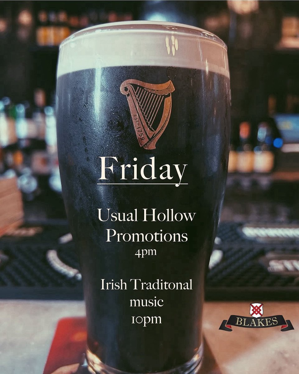BlakesTheHollow's tweet image. #ThankBlakesItsFriday
The usual Hollow promotions from 4pm, Traditional Irish music session from 10pm.
Atrium closed for a private party 🎈
#Fermanagh #Enniskillen #LiveMusic #Music #TheWeekend #Parties #Venue