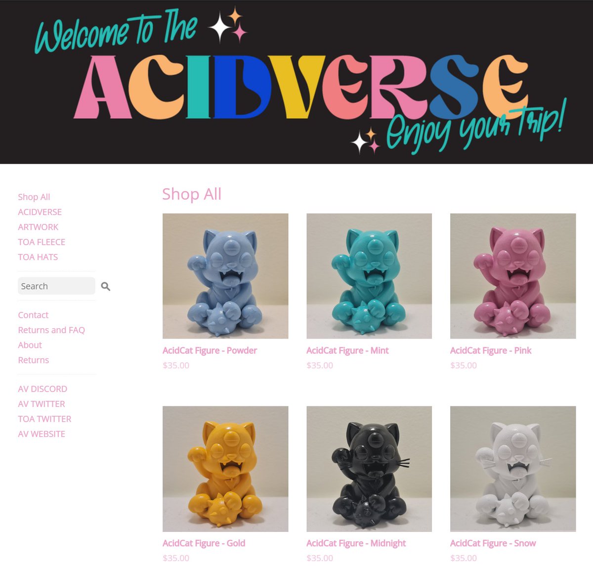 Kaiju (@planetkaiju_) on Twitter photo Acidcats flying off the shelves. Did I tell you we have collectables and merch already in the <a href="/ACIDVERSE_AV/">THE ACIDVERSE</a> store....... Hmmmm maybe we should attached one hidden in the mint. Thoughts. #NFTs #collectables #Art #Solana Acidcats flying off the shelves. Did I tell you we have collectables and merch already in the <a href="/ACIDVERSE_AV/">THE ACIDVERSE</a> store....... Hmmmm maybe we should attached one hidden in the mint. Thoughts. #NFTs #collectables #Art #Solana