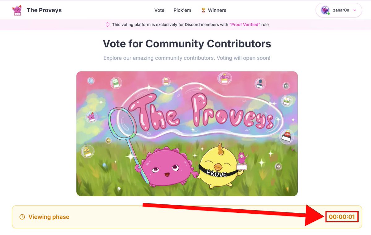 Zahar0n_'s tweet image. The voting phase for Succinct Proveys Pick&apos;Em Challenge STARTS NOW

You can also predict the winners in Pick&apos;em Challenge

Anyone who achieves a 100% accurate Pick&apos;Em prediction will earn a special &quot;Diamond&quot; Discord Role.

Be smart about voting for the right person…